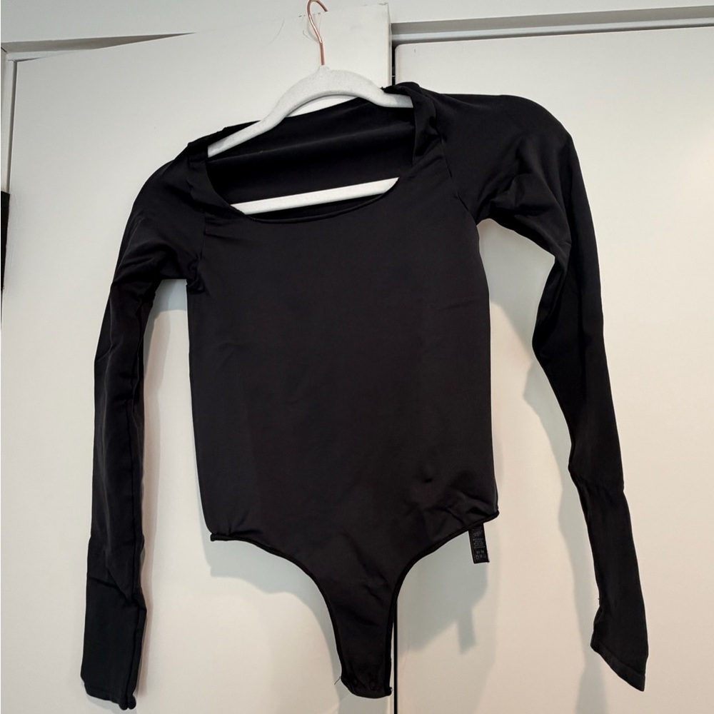SKIMS Black Long Sleeve Bodysuit